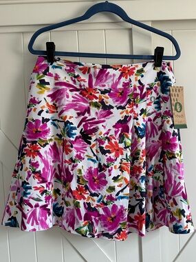 Dona Jo XL Floral Golf Skort Built in Shorts NWT Activewear Active Skirt